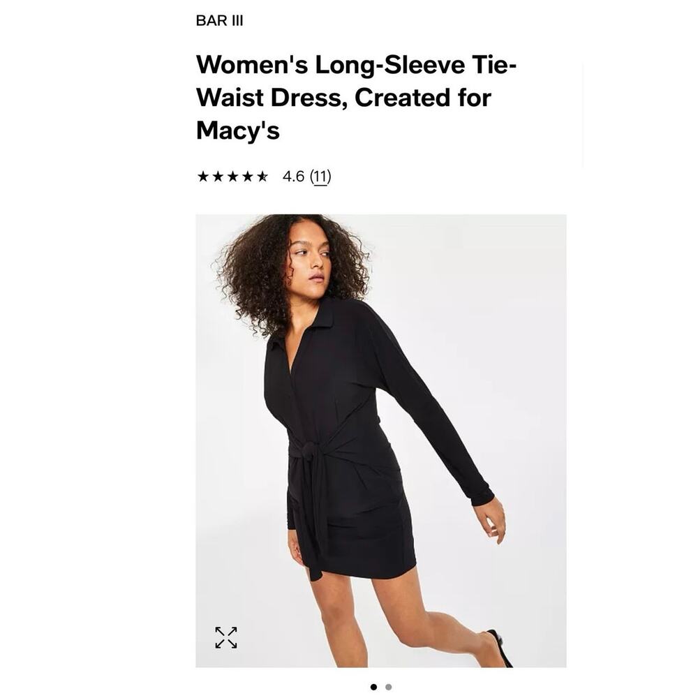 Bar III Long-Sleeve Tie-Waist Dress - Size XXL***